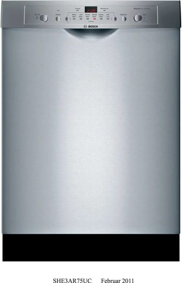 Bosch Ascenta 24″ SHE3AR75UC Built-In Dishwasher – Stainless Steel