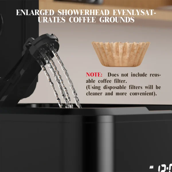 Electric Drip Coffee Maker 12 Cups Glass Housing
