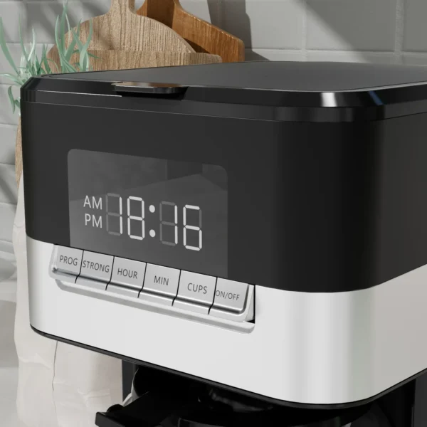 Electric Drip Coffee Maker 12 Cups Glass Housing
