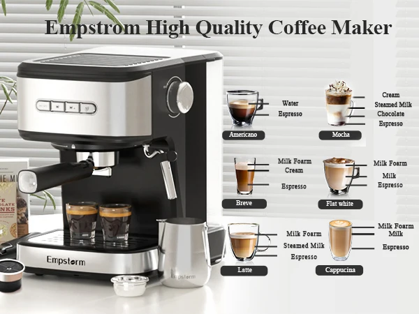 Dispatchersnest 01E 20 Bar Semi-Automatic Espresso Machine